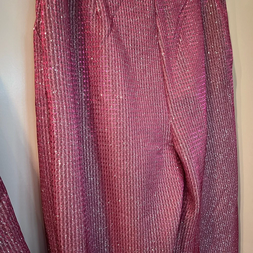 NWT Sans Souci Pink Sparkle Glitter Suit Set Blazer Pants Party NYE Medium